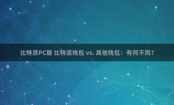 比特派PC版 比特派钱包 vs. 其他钱包：有何不同？