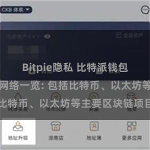 Bitpie隐私 比特派钱包支持的区块链网络一览: 包括比特币、以太坊等主要区块链项目